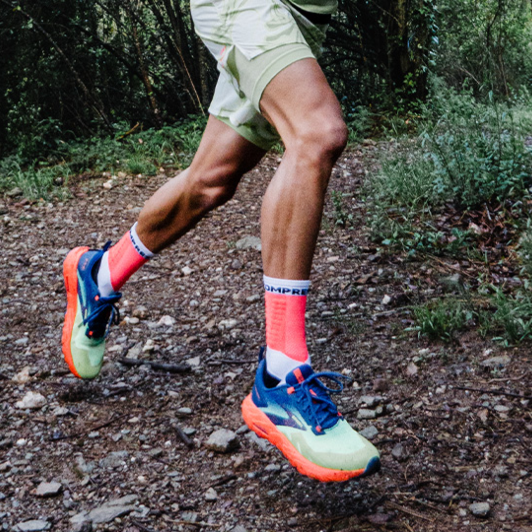 ultra trail sock fluo red running ultra trail sock fluo red running